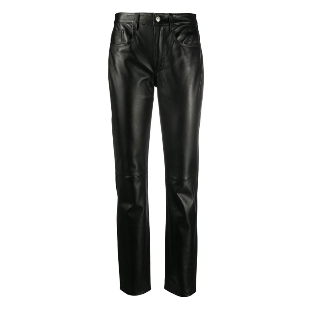 Womens Straight Leather Pants - Zairouje Leather